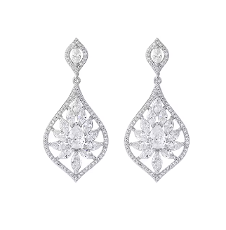 Chana Cubic Zirconia Dangle Earrings Anna Bellagio in Silver
