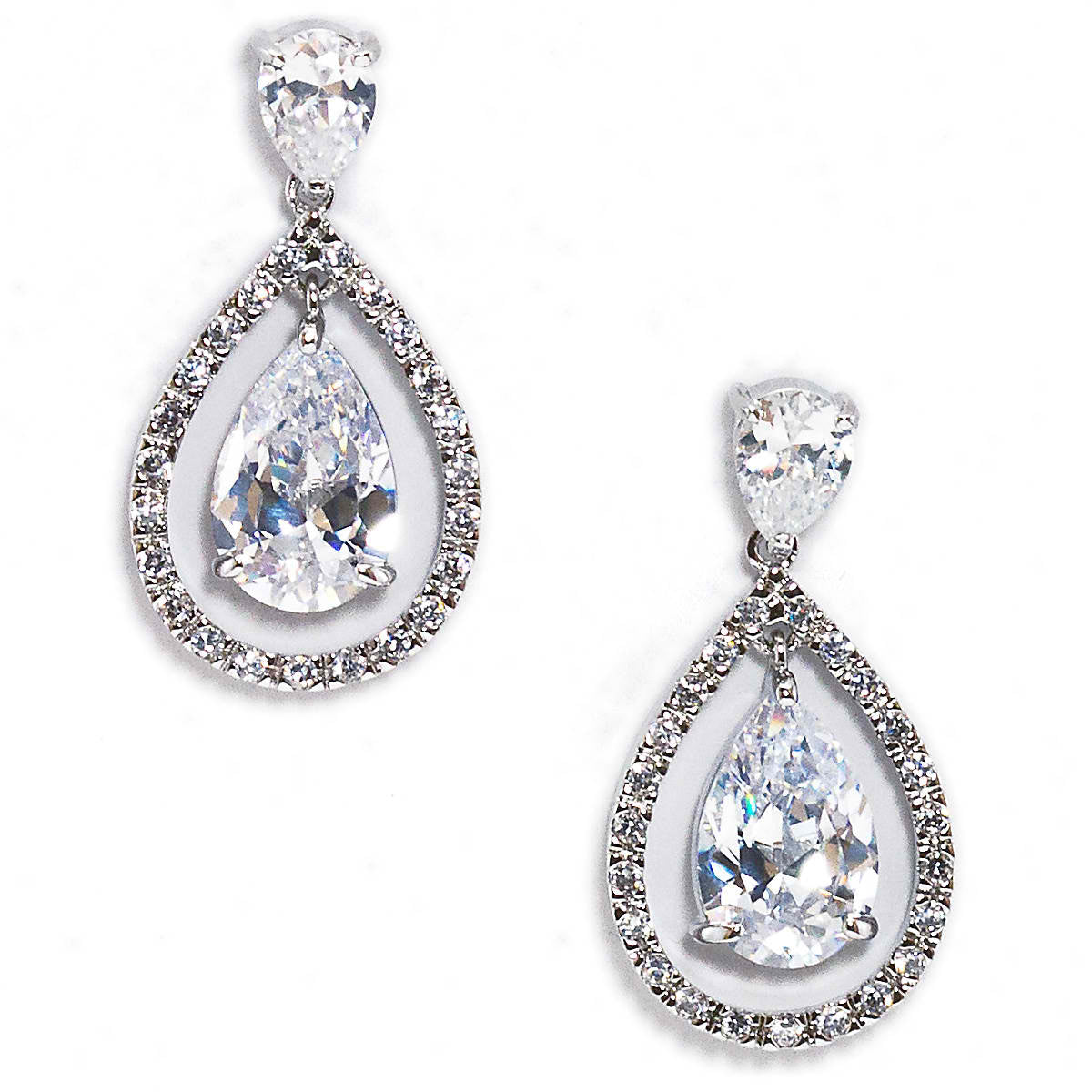 Regan Elegant Pear shaped Bridal Drop Earring