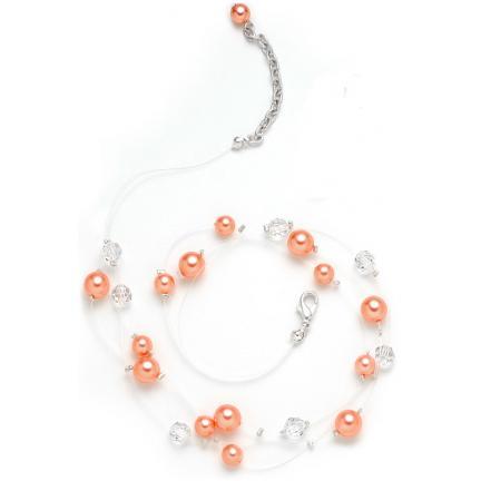 Stephania Colored Pearl and Crystal Necklace