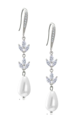 Abril Floral Pearl Dangle Earrings