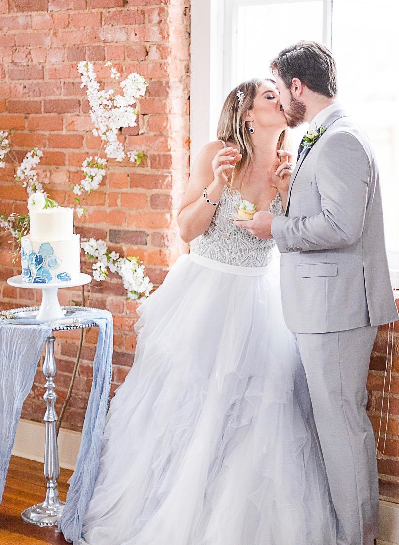 Azura Sapphire and Crystal Dangle Earring