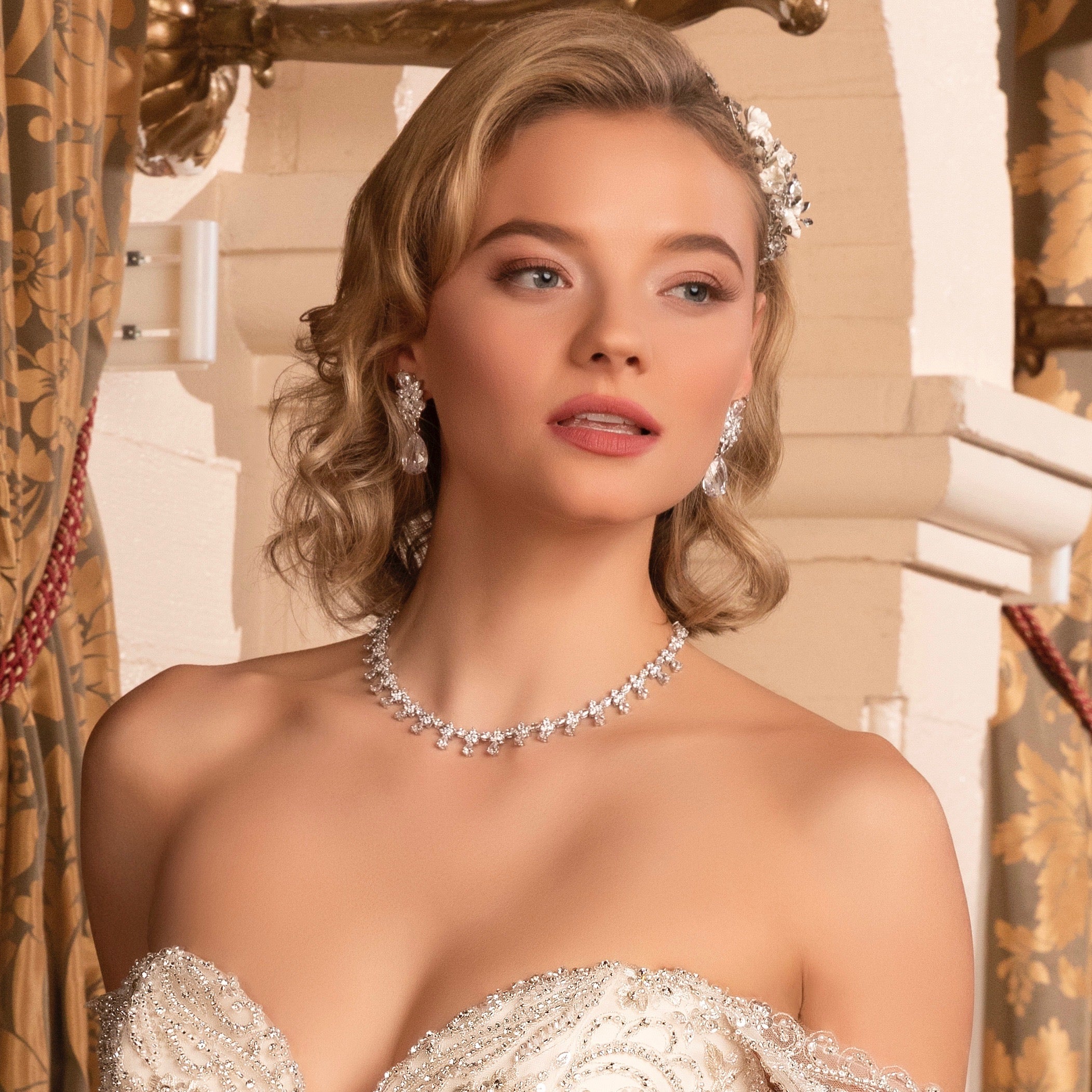 Diana Cubic Zirconia Drop Necklace from Anna Bellagio