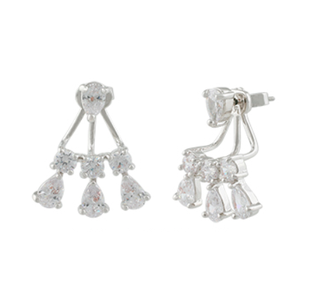 Anais Front Back Cubic Zirconia Earrings 1