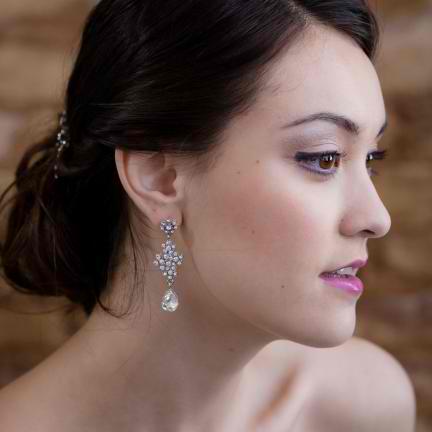 Andrea Swarovski Clear Crystal Flower Earrings