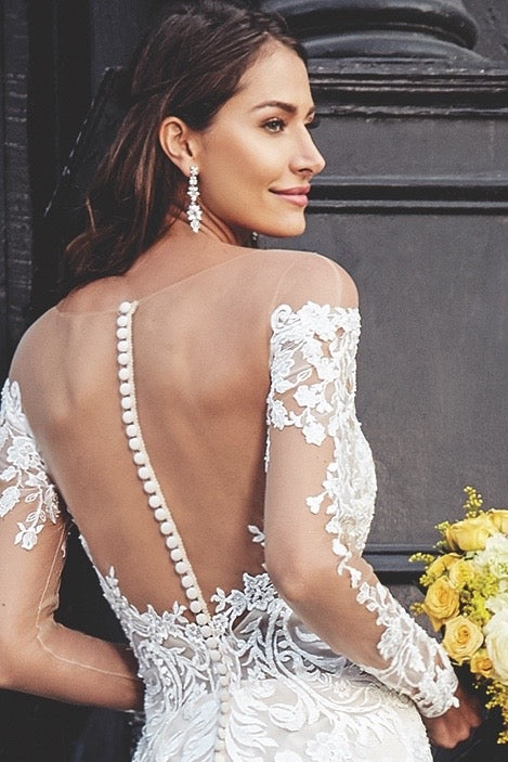 Arabella Floral Chandelier Earrings | Anna Bellagio Model Image