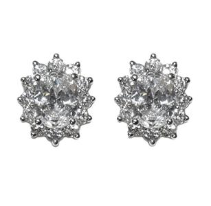 Astrid Oval Cubic Zirconia Stud Earrings | Anna Bellagio