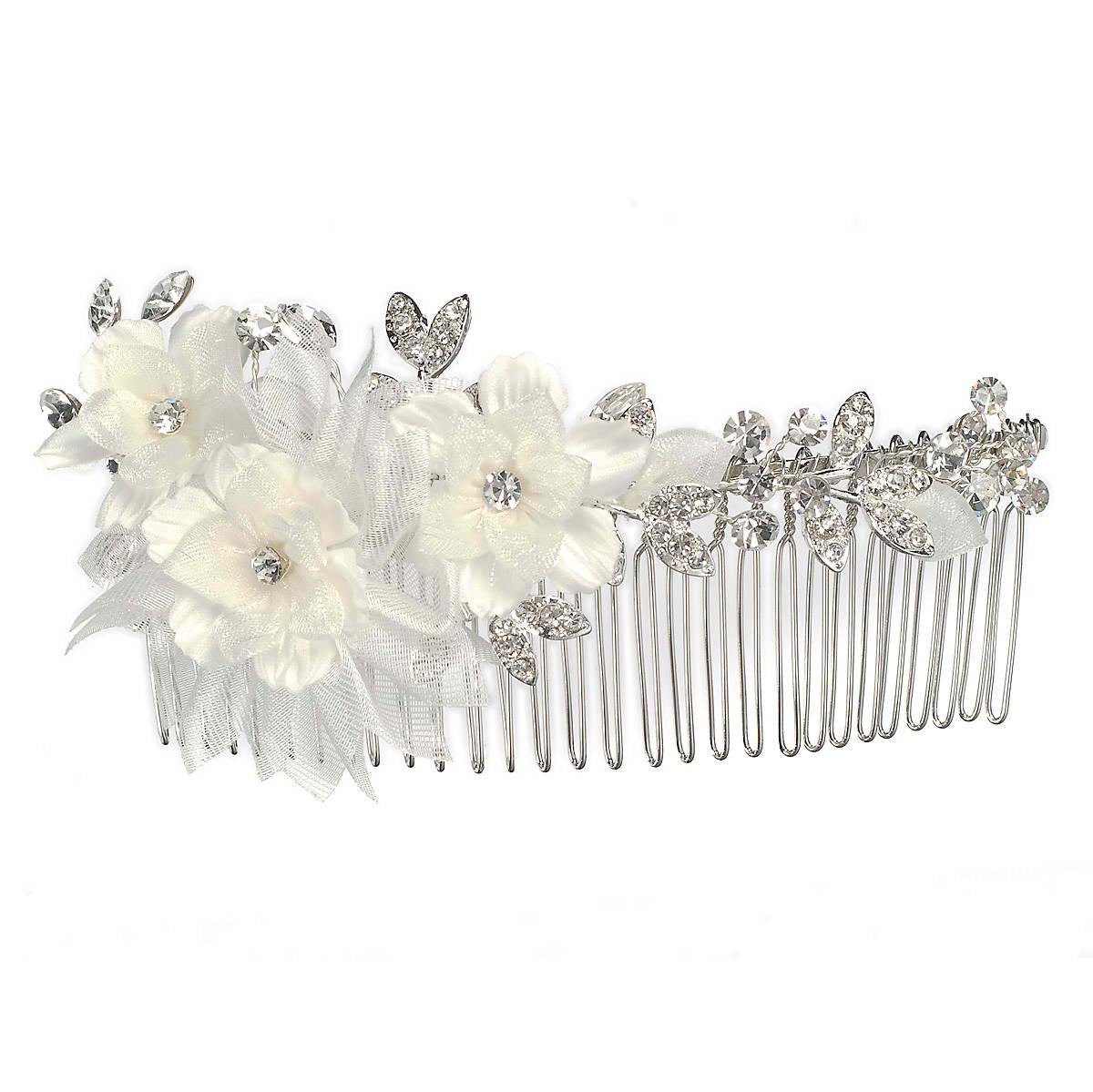 Isola Floral and Crystal Bridal Side Comb Anna Bellagio