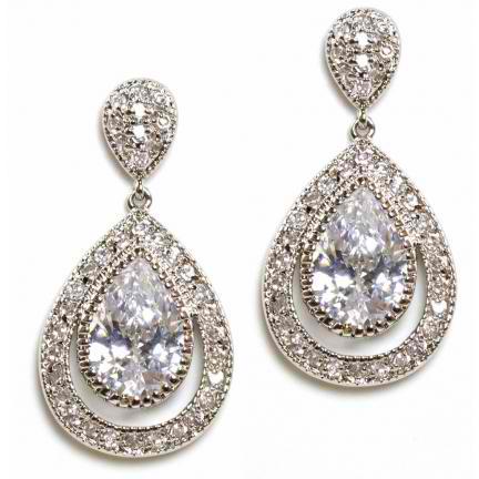 Cianna Cubic Zirconia and Crystal Earrings from Anna Bellagio