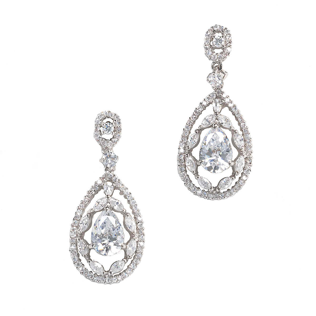 Antionetta Art Nouveau Inspired Bridal Drop Earring | Anna Bellagio
