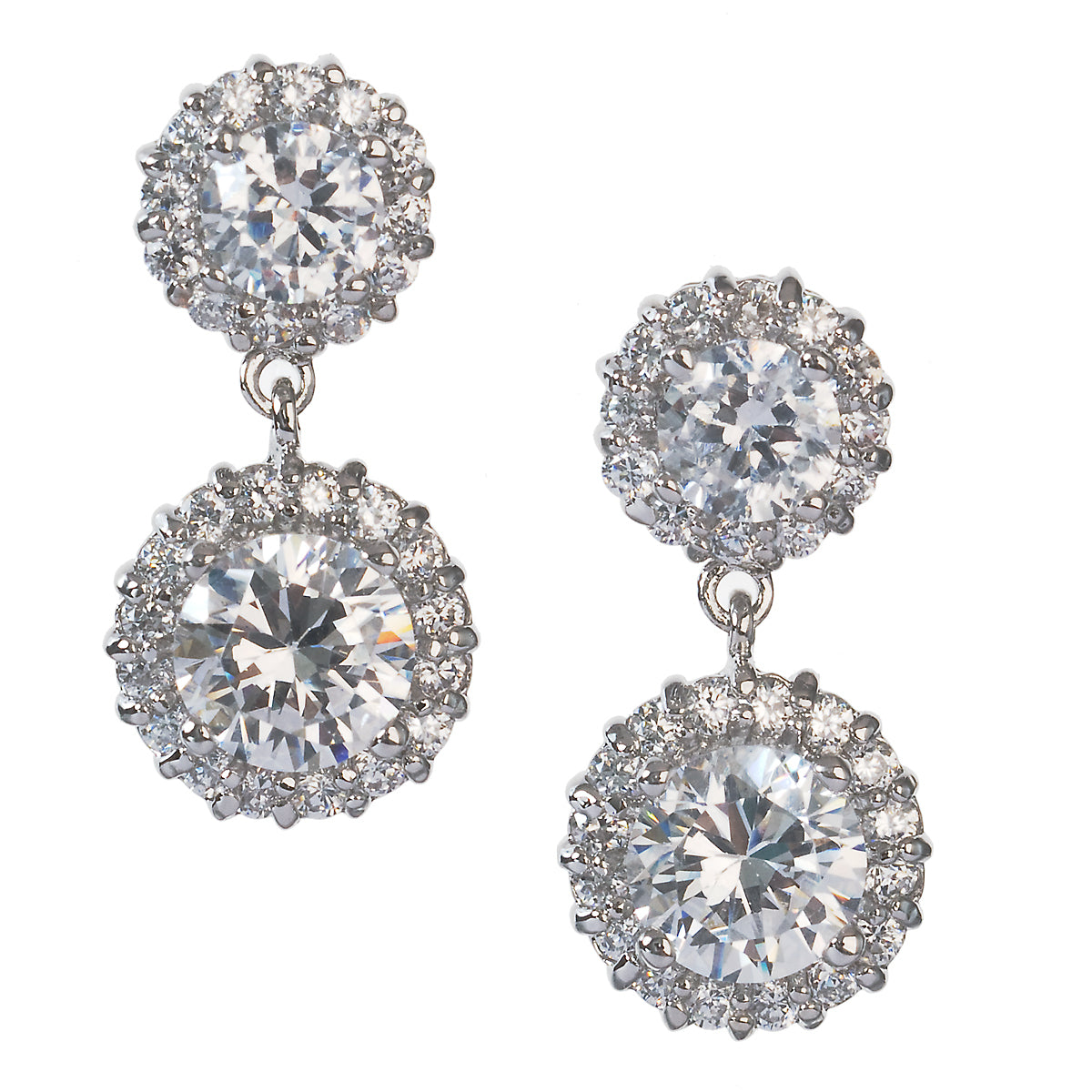 Amelia Earrings | Anna Bellagio Floral Earring in set in all Cubic Zirconia Crystals