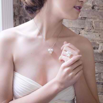 Emaline Necklace and Earring Set on a Model