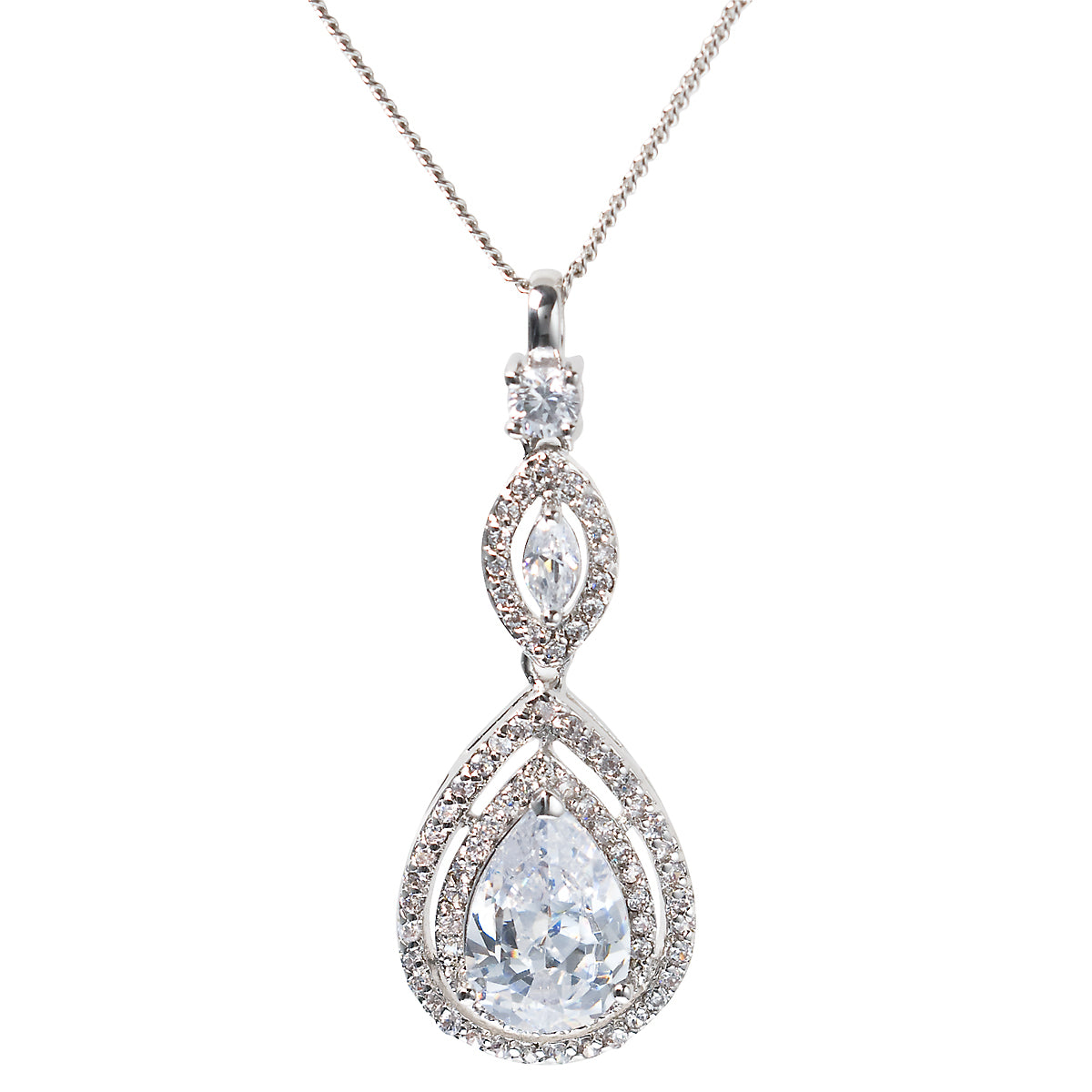 Keira Cubic Zirconia Bridal Pendant Necklace