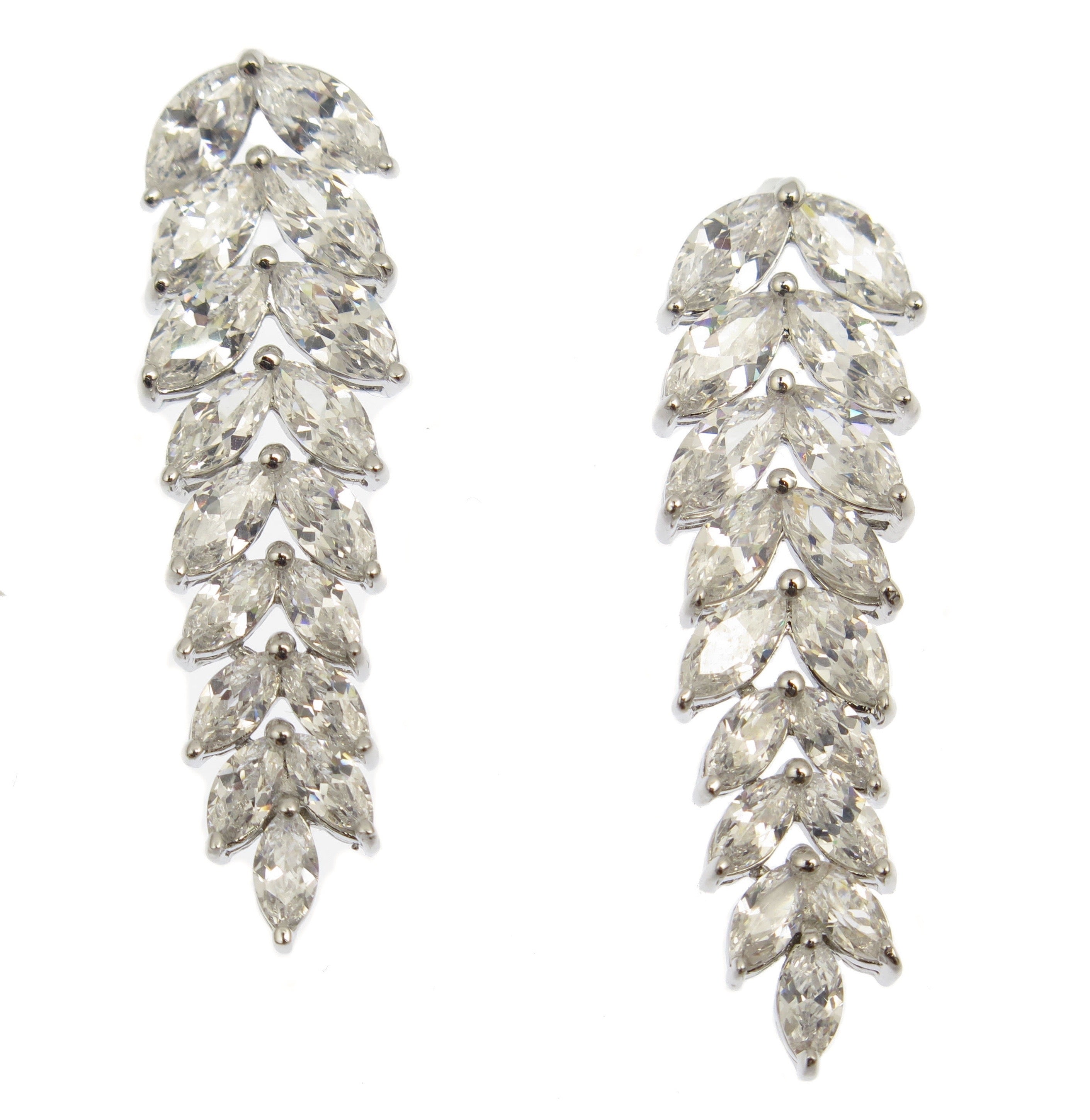 Laurel Leaf Inspired Crystal Dangle Earrings - Anna Bellagio