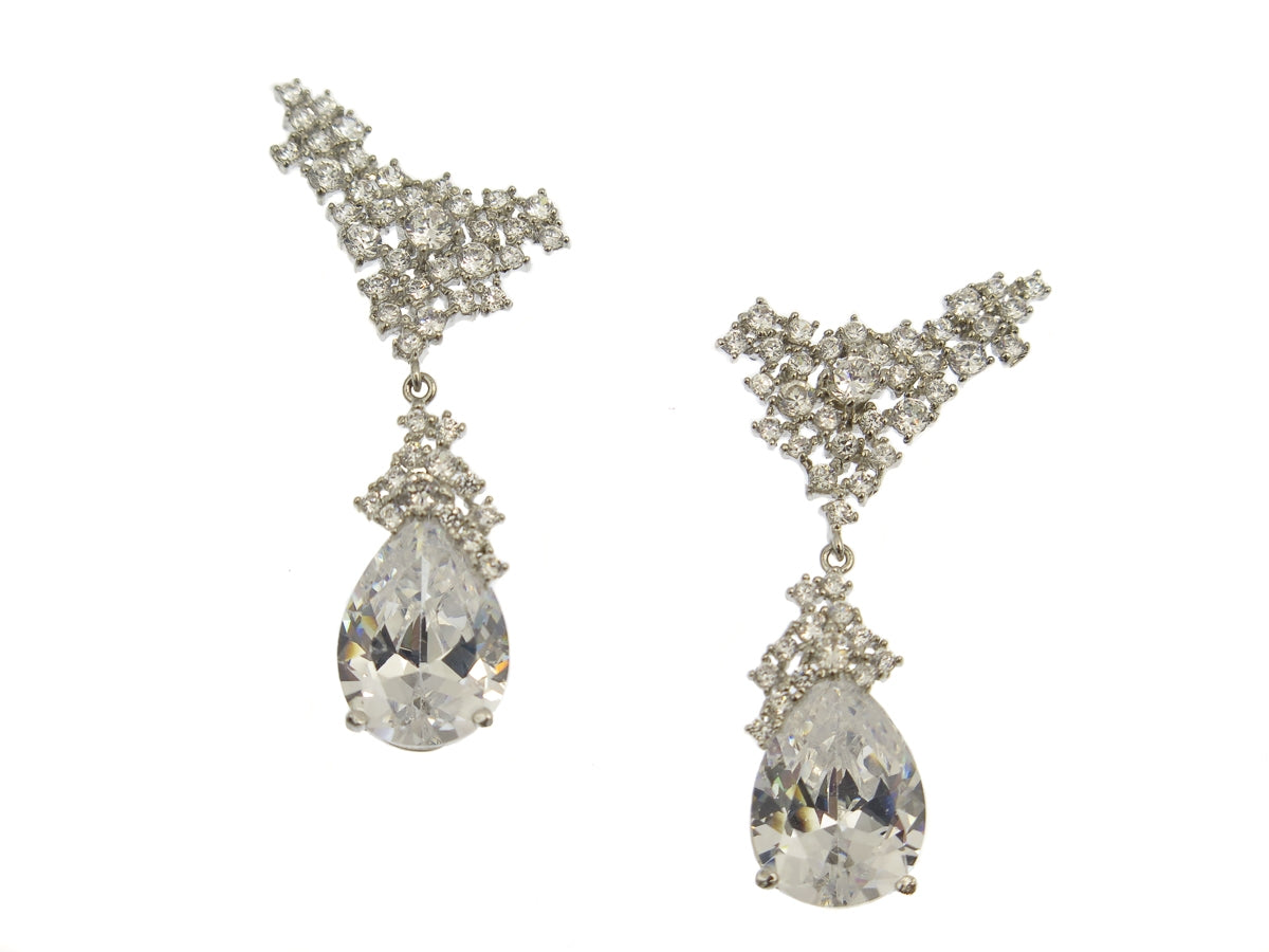 Lina Pave Crystal Dangle Earrings