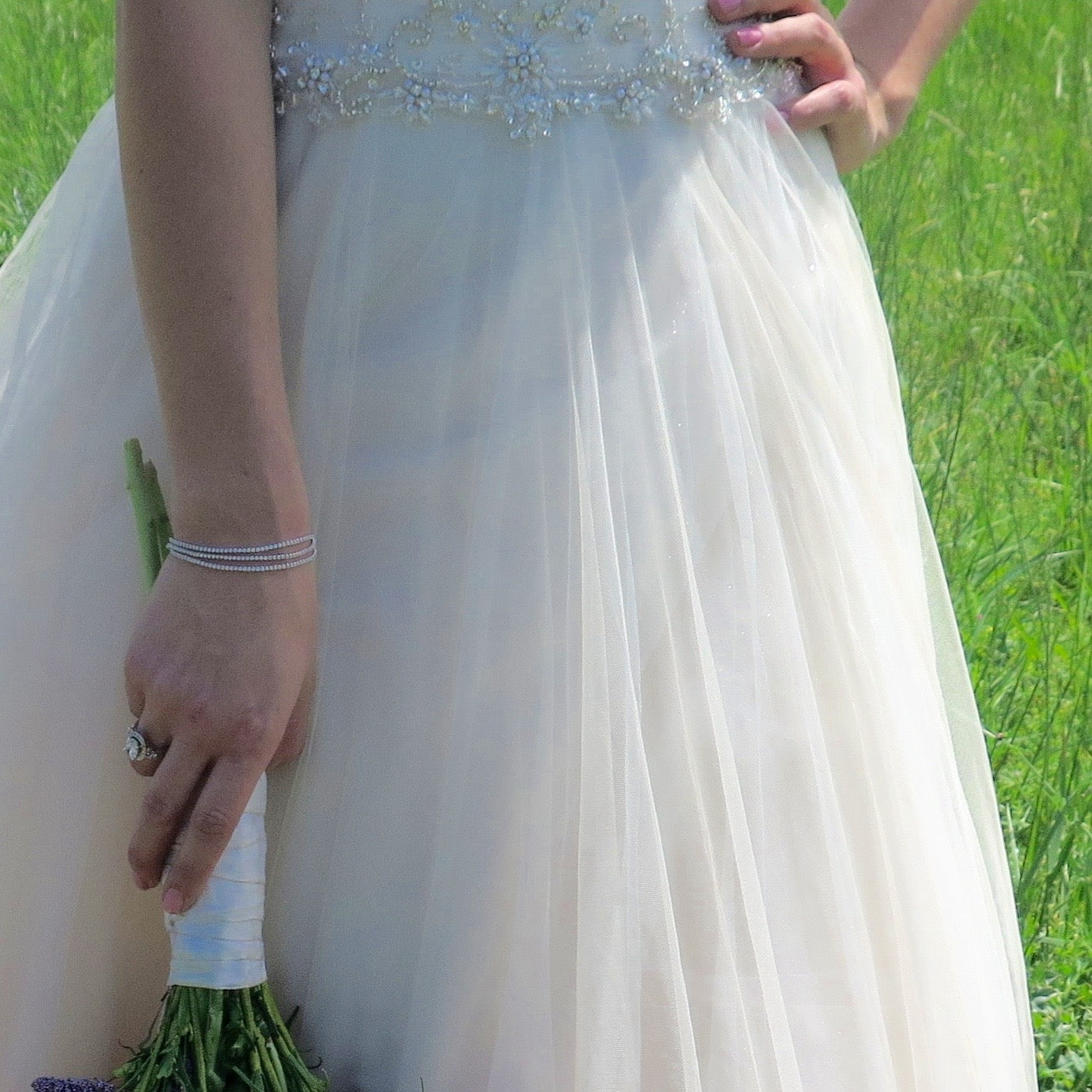 Madora Dainty Crystal Bracelet on Model