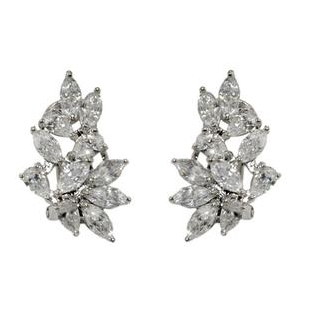 Mara Cluster Bridal Button Earring