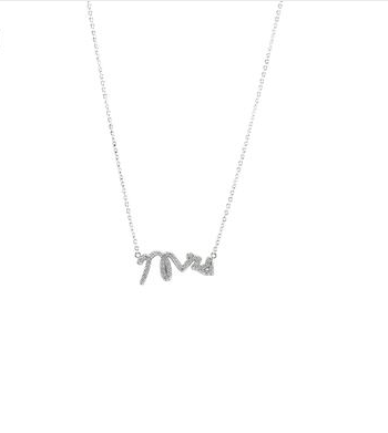 Mrs Pave' Crystal Silver Necklace