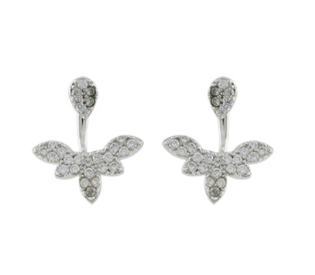 Raine Dainty Pave Crystal Back and Front Earrings | Anna Bellagio