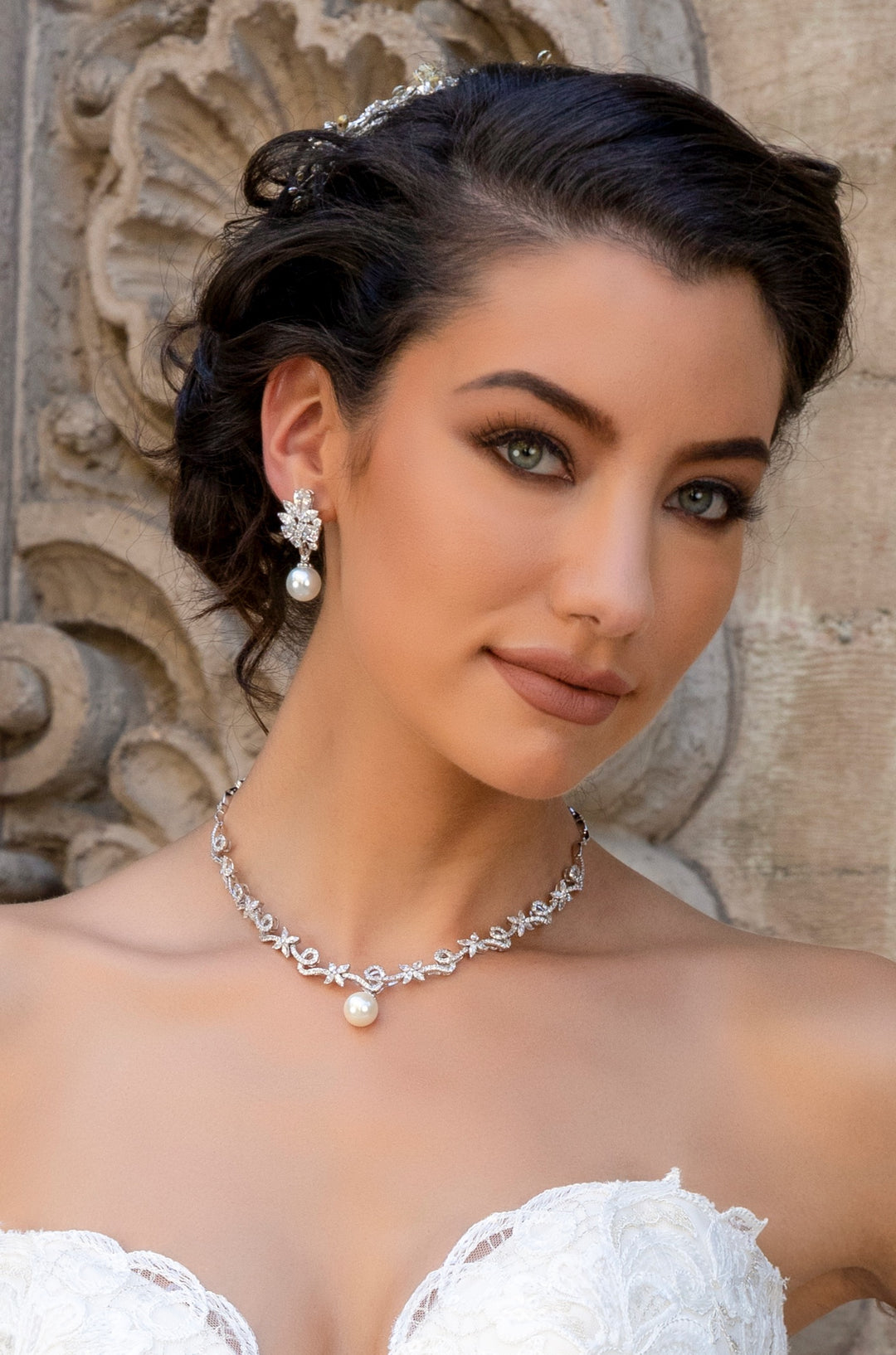 Luisa Floral Freshwater Pearl Bridal Earrings | Anna Bellagio Luisa Floral Freshwater Pearl Bridal Earrings | Anna Bellagio