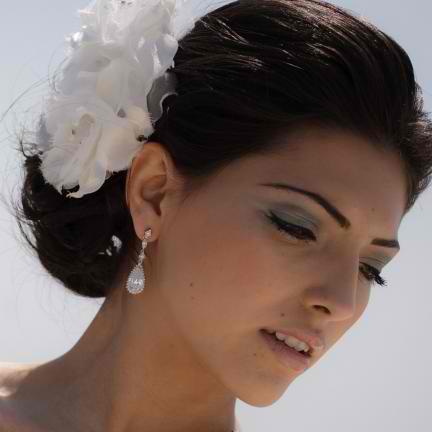 Amorette Floral Organza Hair Comb  | Anna Bellagio