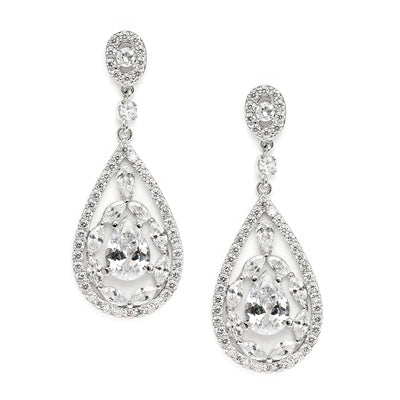 Antionetta Art Nouveau Inspired Bridal Drop Earrings | Anna Bellagio 