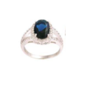 Sapphire and 2025 cubic zirconia ring