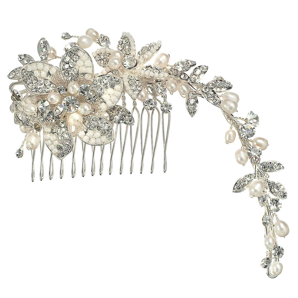Antica Romantic Floral Bridal Side Comb | Anna Bellagio display picture 3