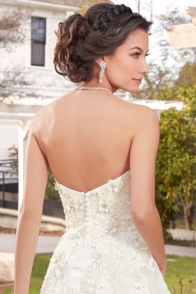 Daniela Floral Statement Earrings on Model Romy Gown KKC