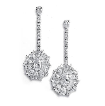 Edith Vintage Glam Bridal Dangle Earrings from Anna Bellagio 