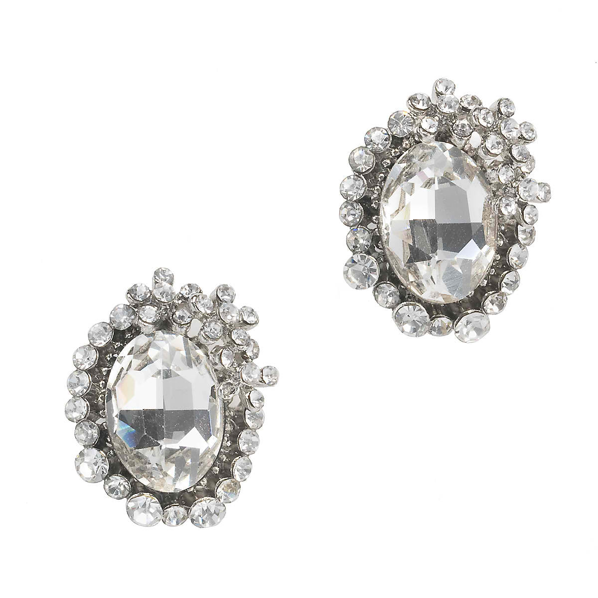 Elena Oval Swarovski Crystal Flower Earring from Anna Bellagio.