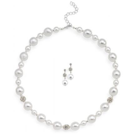 Ellie Colored Pearl Necklace and Earring Set from Anna Bellagio 