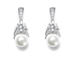 Ettiene Pearl and Crystal Bridal Drop Earrings from Anna Bellagio.
