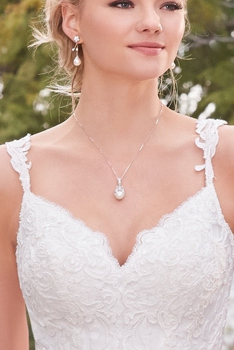 Bridal Wedding Dress and Silver Jewelry