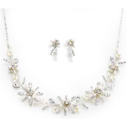 Gwendolyn Pearl and Crystal Jewelry Set 