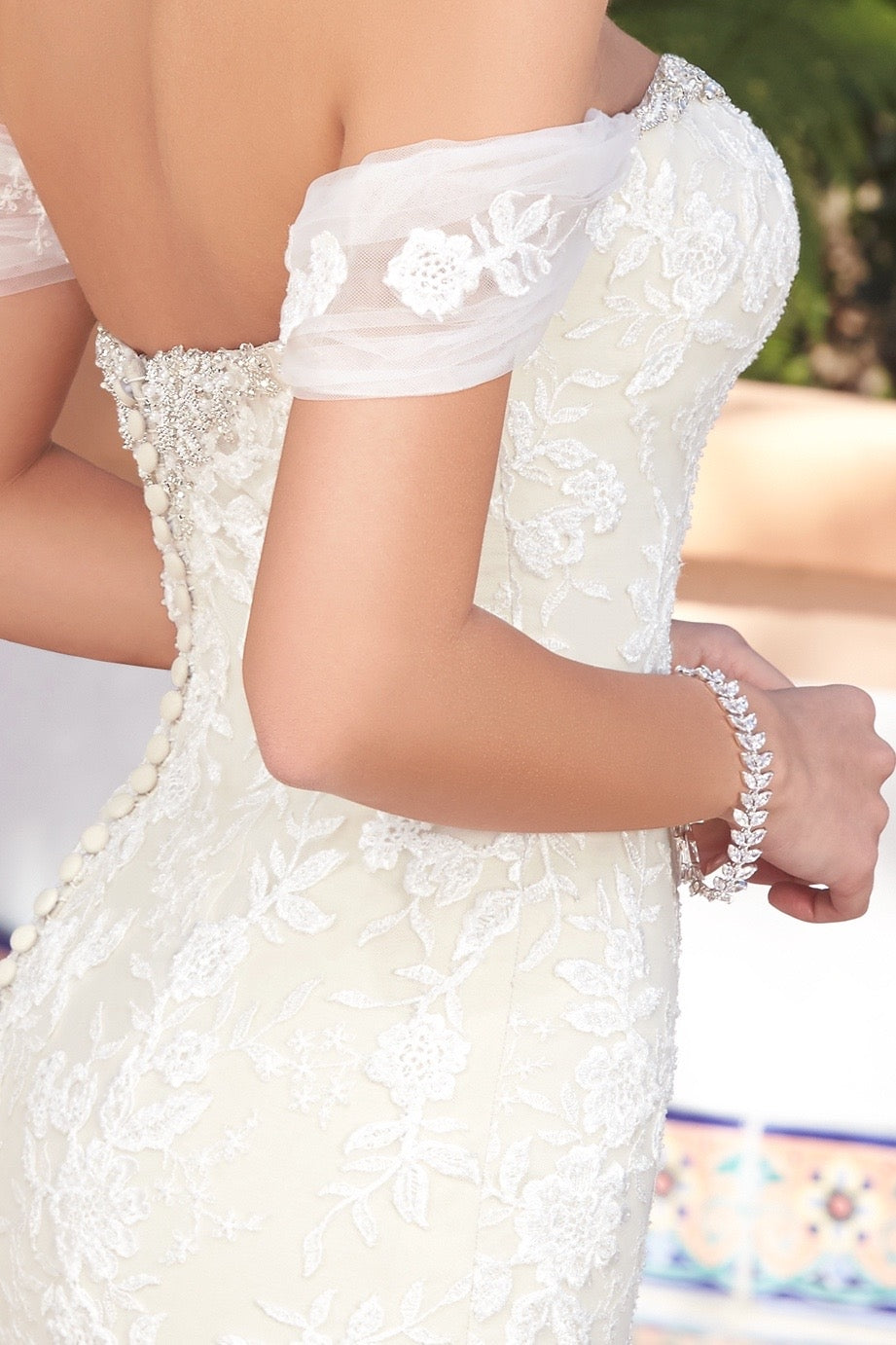 Laurel Bracelet Model - Crystal Bridal Bracelets