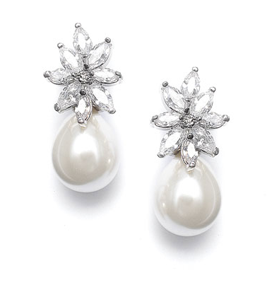 Bridal earrings -Regalia Madame with pear crystal drop by Stephanie Br –  KEZANI JEWELLERY - designer bridal jewellery and wedding accessories