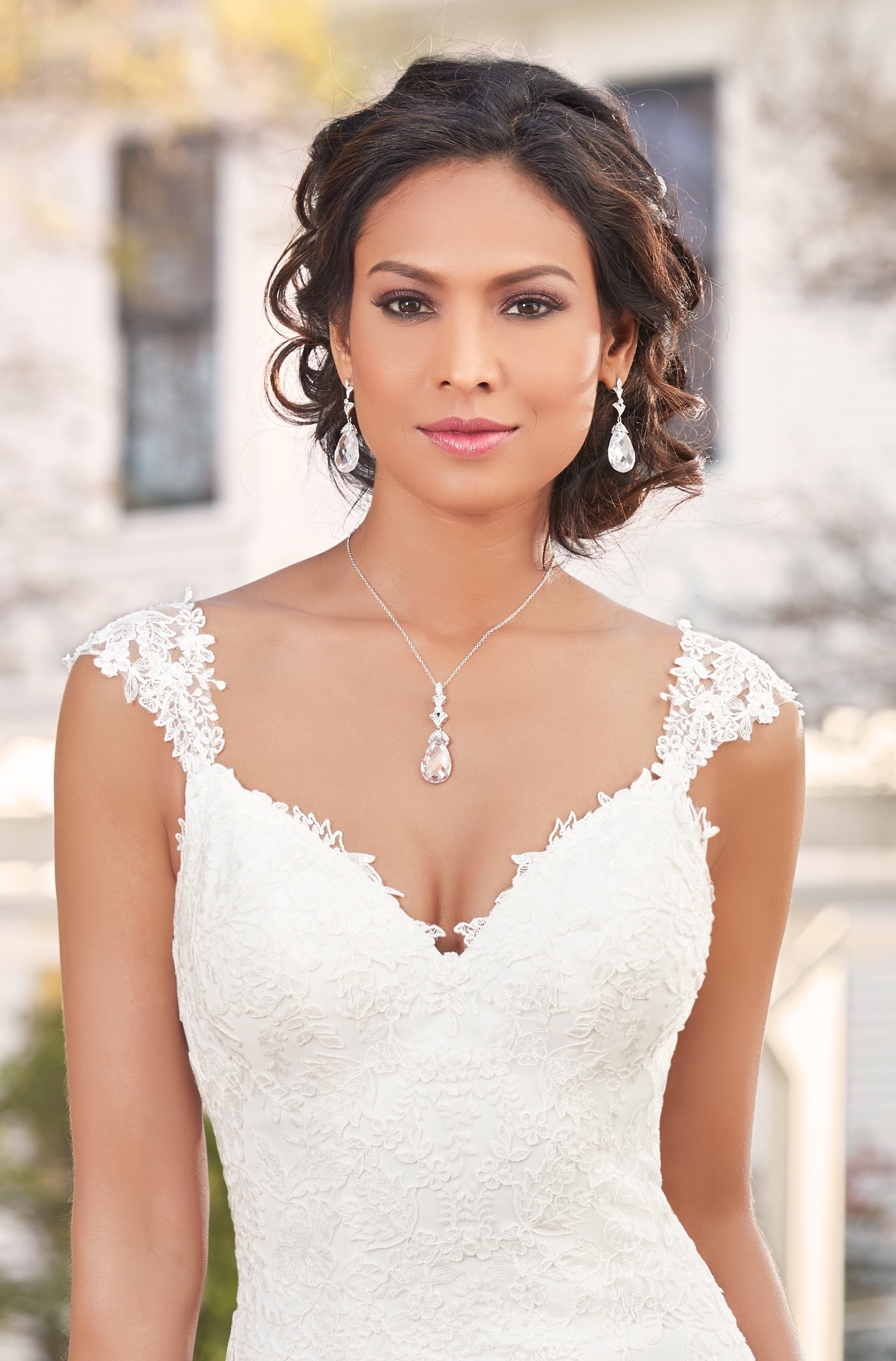 Lydia Necklace and Earring Set on Model