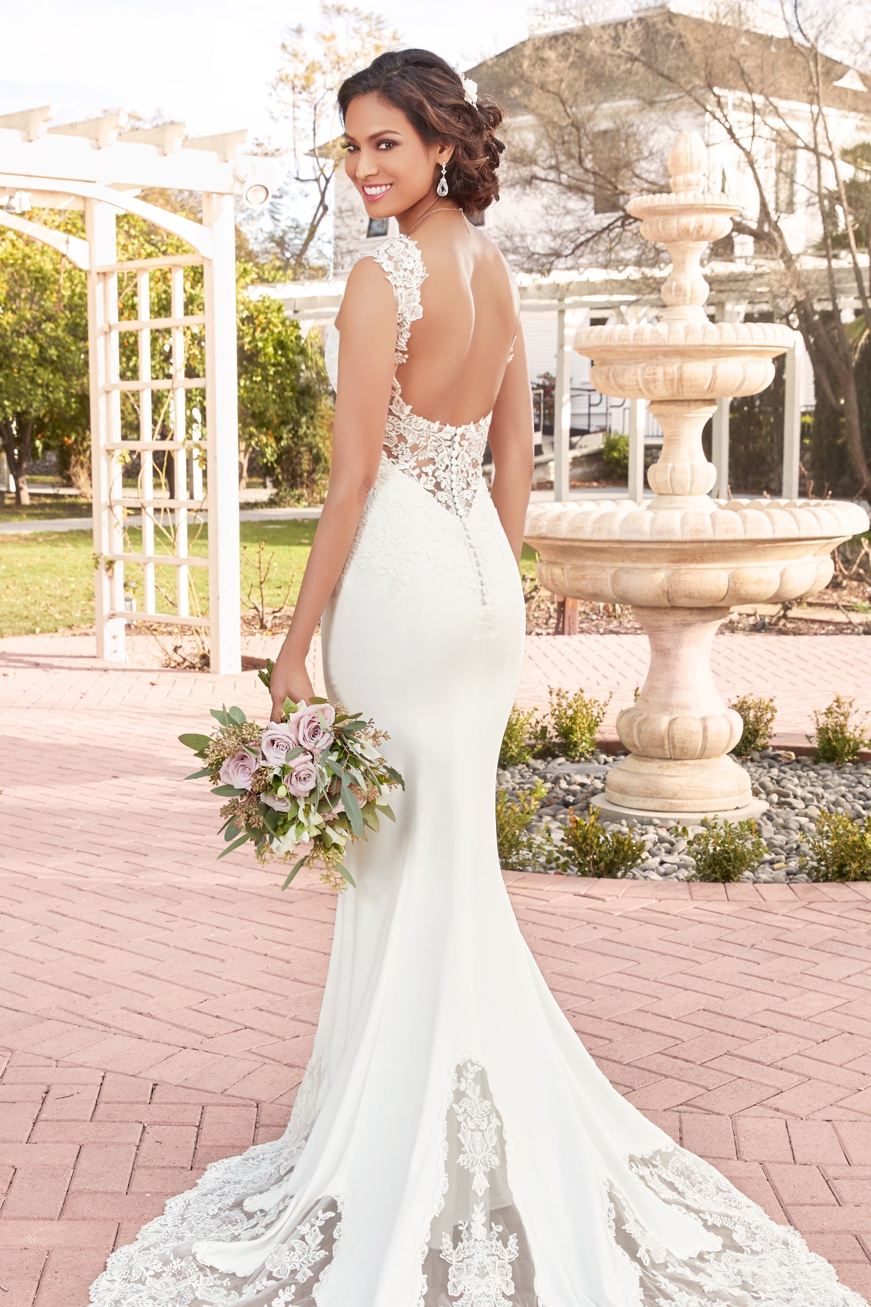 Lydia Earrings paired with a Kitty Chen Couture Gown