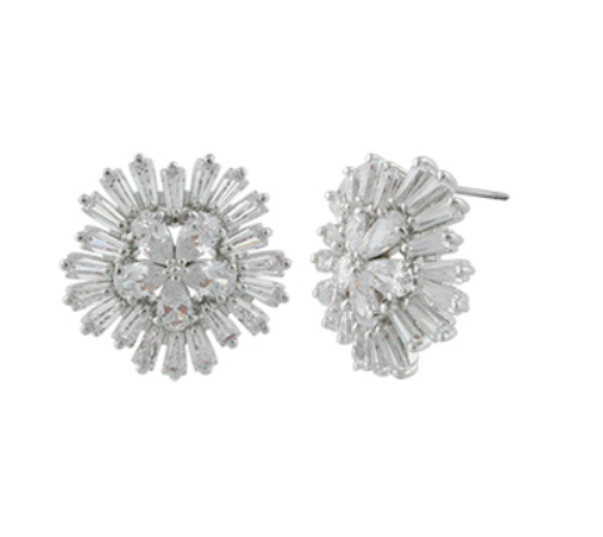 Matisse Floral Sunburst Crystal Stud Earrings