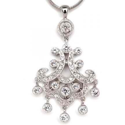 Mariah Cubic Zirconia Chandelier Pendant Necklace 