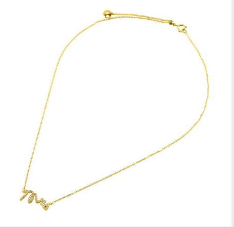Mrs Pave' Crystal Gold Necklace