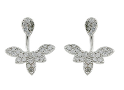 Raine Dainty Pave Crystal Back & Front Earrings