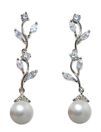Rosabella Vine and Pearl Dangle Earrings