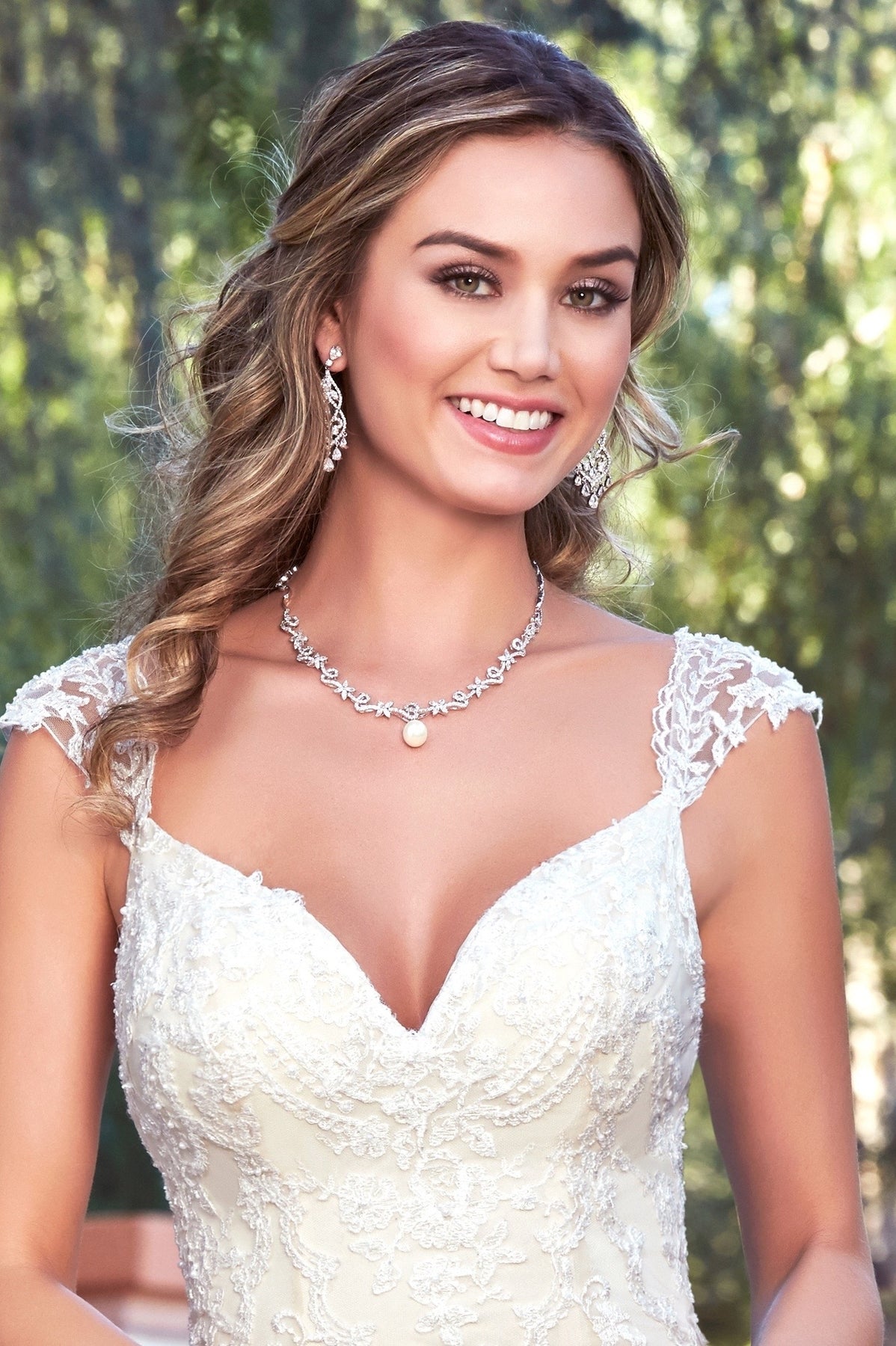 Bridal Wedding Dress and Silver Jewelry